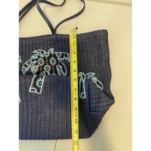 Vera Bradley Tote Bag Womens Carry All Navy Blue White Palm Trees Beachy Boho - Picture 7 of 7